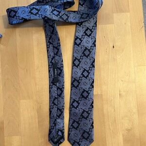 Z Zegna Blue and Navy Patterned Tie